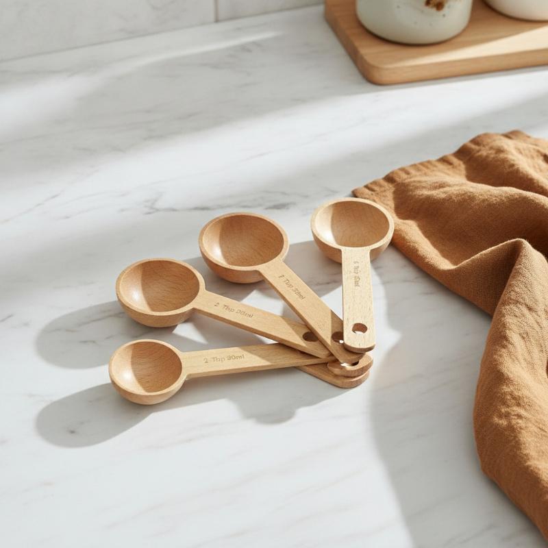 Kitchen Gadgets Gift - Cuillère doseuse en bois 7,5-45 ml,