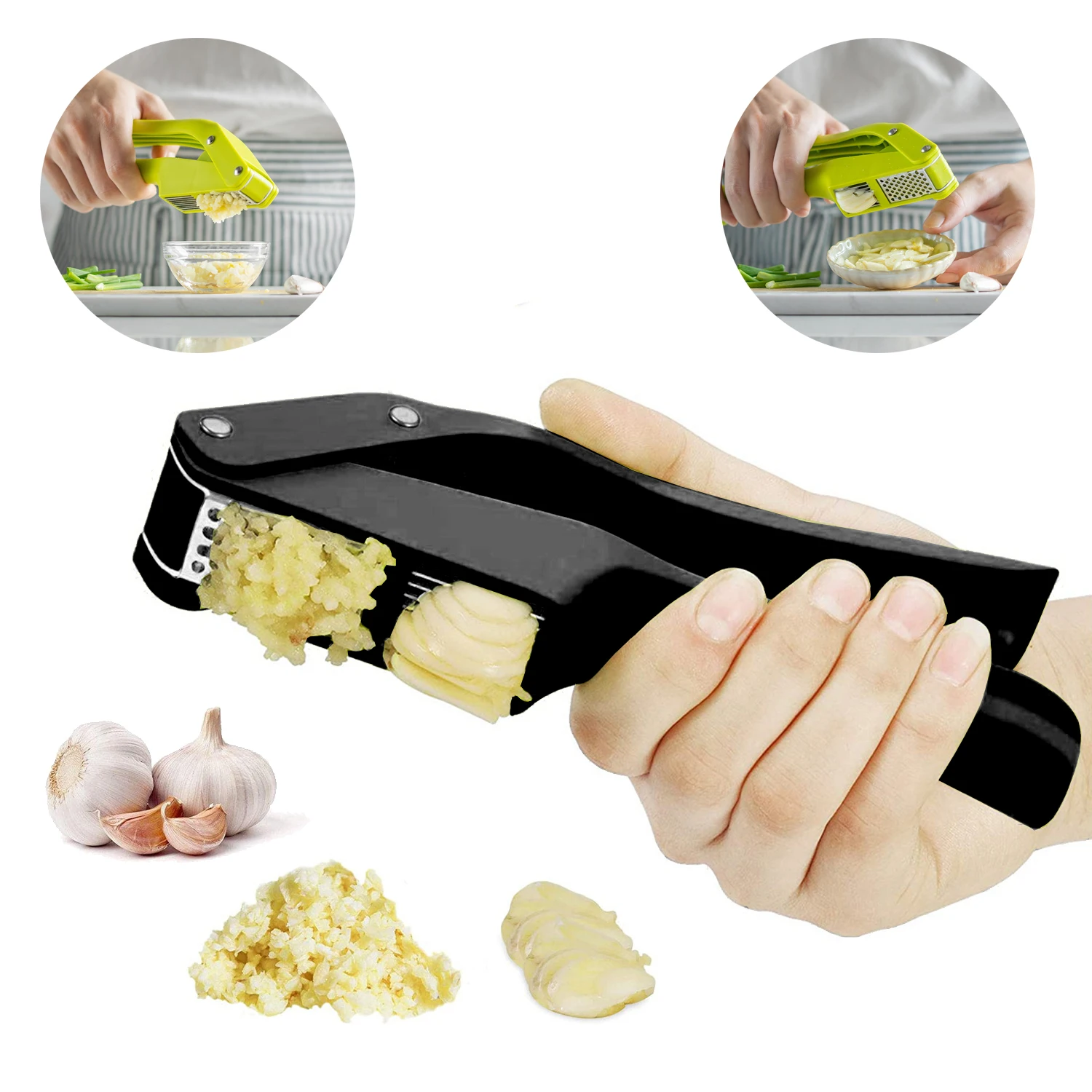 Kitchen Gadgets Gift - 2 en 1 presse-ail et trancheuse
