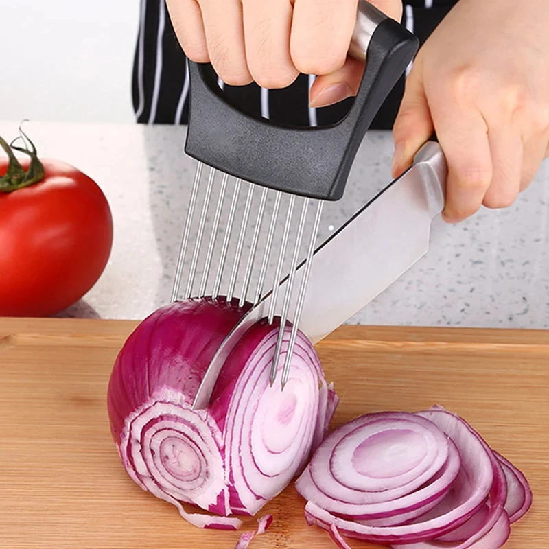 Porte-coupe-oignon en acier in - Kitchen Gadgets Cutting Tools avis et prix